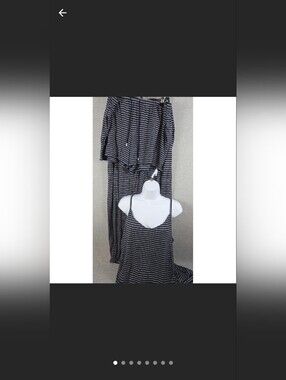 Soma Cool Nights 3 Piece Striped Women's Sleepwear Set - Navy & White